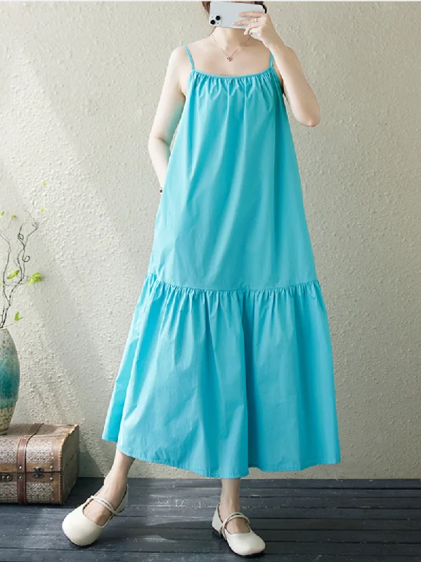 Women's Casual Summer Vibes Loose Solid Color A-Line Dress Tunics Bestseller popular