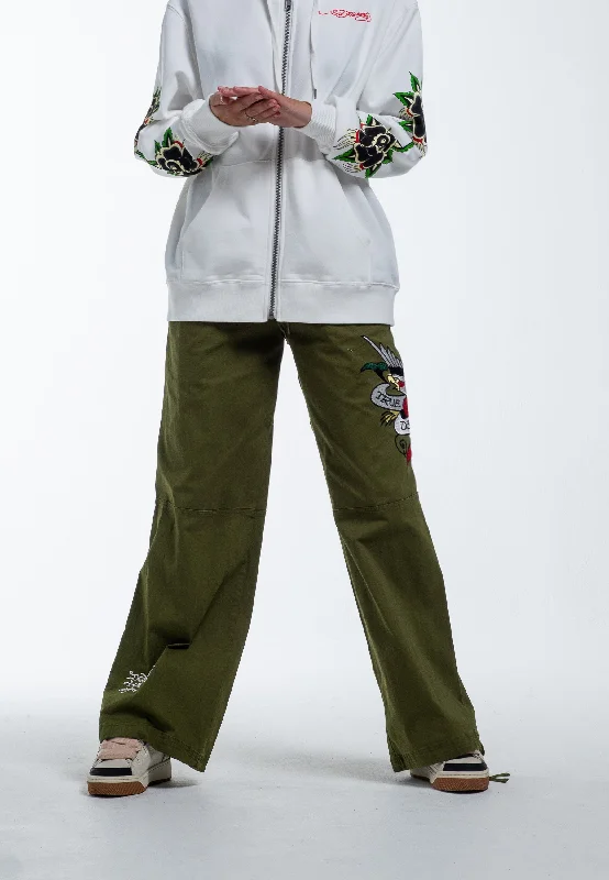 Womens True Til Death Tech Trouser - Green Lightweight Flowy Overalls