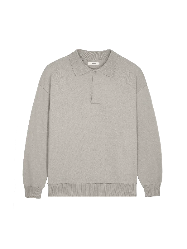 Womens DNA Heavyweight Polo Sweatshirt—stone Hoodie with Lace Feminine Delicate