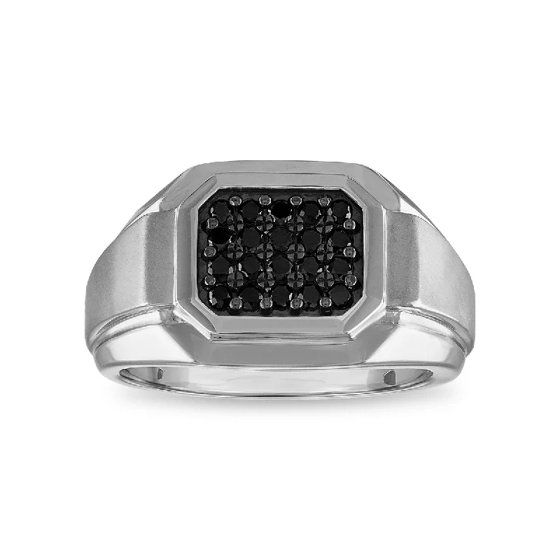 Dazzle With Discounts – Shop Jewelry On Sale 1/2 CTW Treated Black Diamond Ring in Sterling Silver