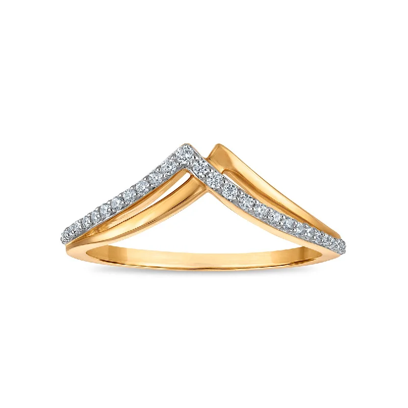Best Jewelry Deals – Shop Premium Pieces At Great Prices 1/8 CTW Diamond Double Chevron Fashion Ring in 10KT Yellow Gold