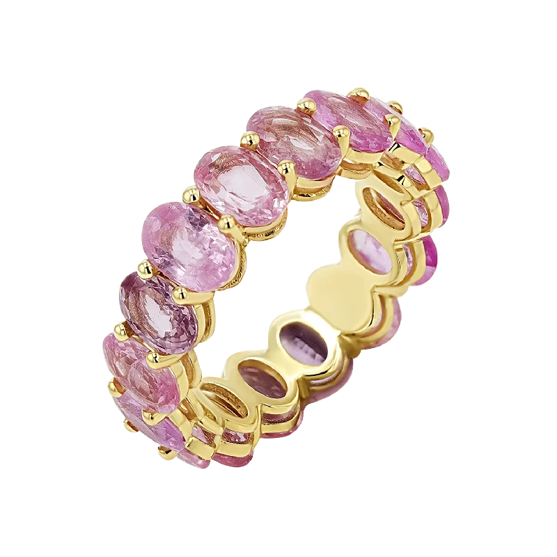 Chic And Stylish Jewelry At Exclusive Prices Genuine Pink Sapphire Oval Eternity Band