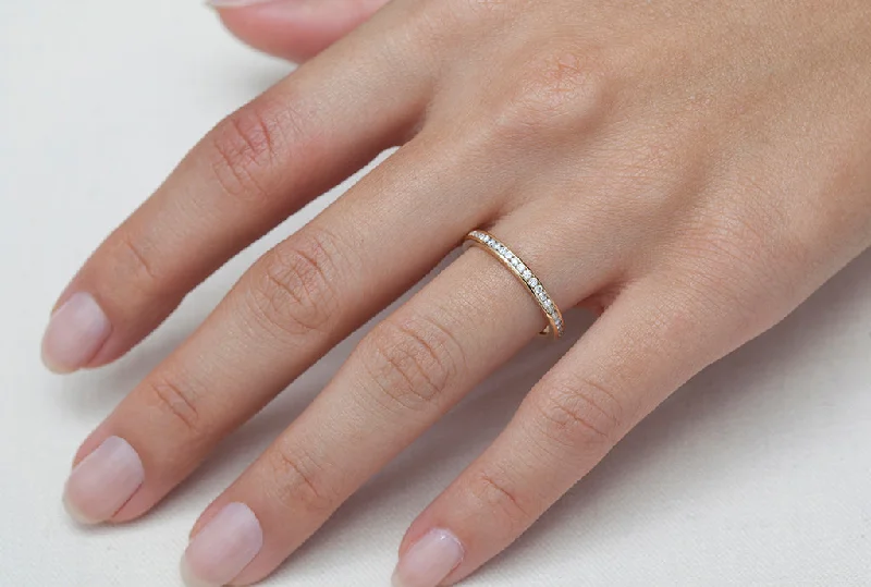 Trending Jewelry Styles Now At Limited-Time Discounts 1.3mm Diamond Channel Set Eternity Band