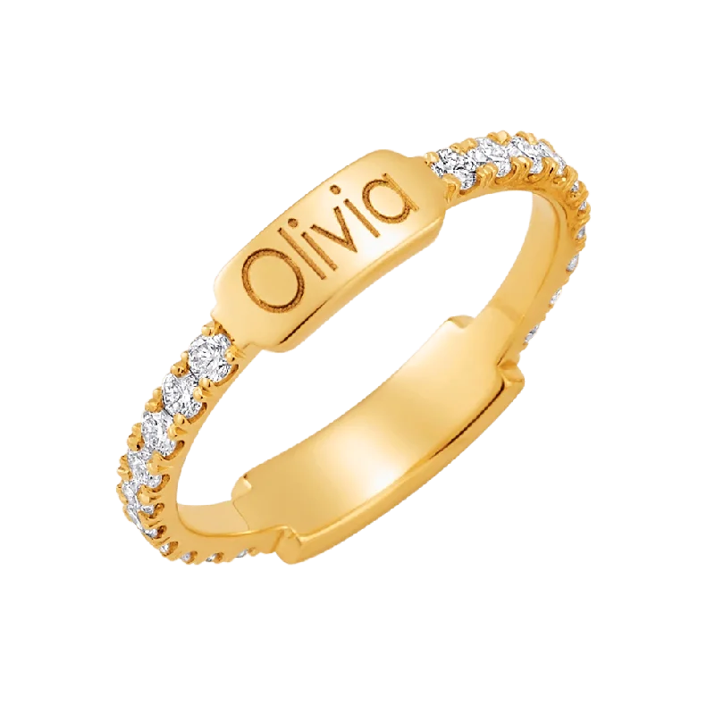 Premium Diamond Jewelry For Unforgettable Moments Moyen Diamond U-Pave Engraved Ring