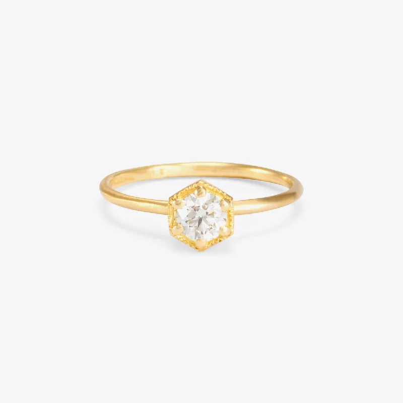 Luxury Meets Affordability – Jewelry Sale Live Now R2205W | 4.5mm White Diamond Hexagon Ring