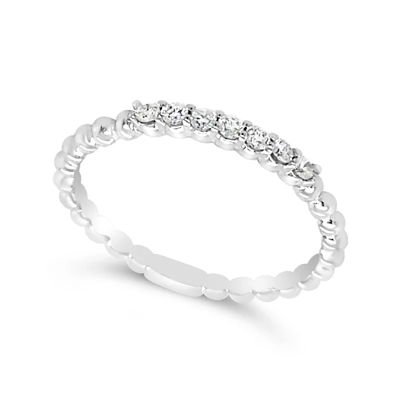 Dazzle In Elegance With Our Biggest Jewelry Sale Bead Design and Diamond Accented Stackable Ring