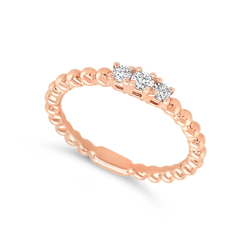 Seasonal Jewelry Clearance – Best Styles At The Lowest Prices Bead Design and Diamond Accented Stackable Ring