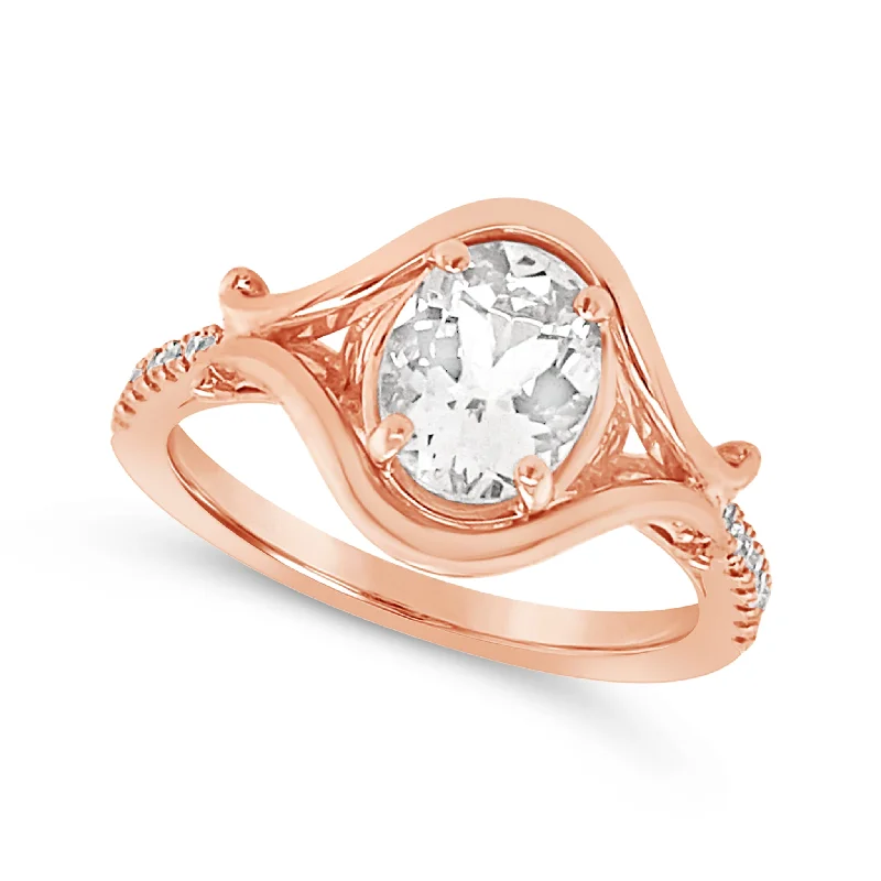 Trending Jewelry Now At Unbeatable Prices Bezel Set Oval Morganite and Diamond Ring