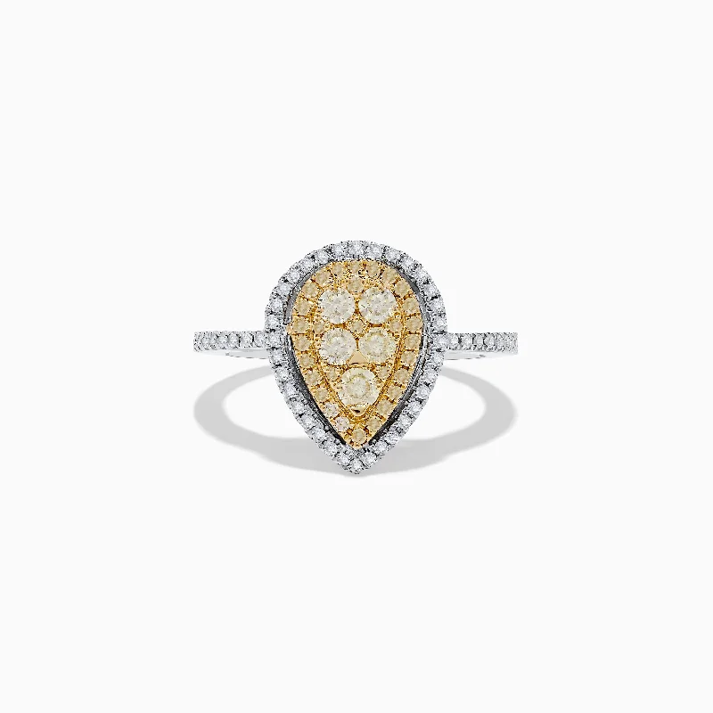 Don't Miss Out On Jaw-Dropping Jewelry Discounts Canare 14K Two Tone White and Yellow Diamond Ring