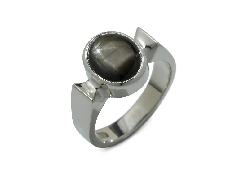Exclusive Jewelry Sale – Sparkle For Less Classic Oval Cabochon Gemstone Ring, White Gold & Platinum