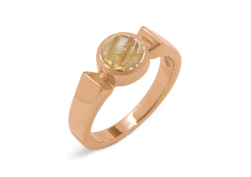 Grab Exquisite Jewelry At The Lowest Prices Classic Round Cabochon Gemstone Ring, Red Gold