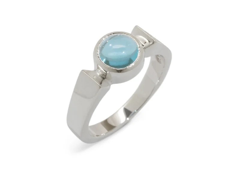 Glamorous Jewelry, Glamorous Deals – Shop Now Classic Round Cabochon Gemstone Ring, Sterling Silver