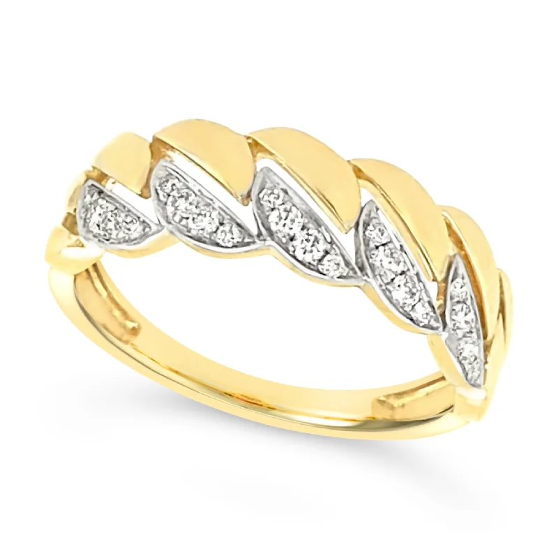 Timeless Elegance, Temporary Discounts – Act Fast Contemporary Diamond Accented Half Circle Design Ring