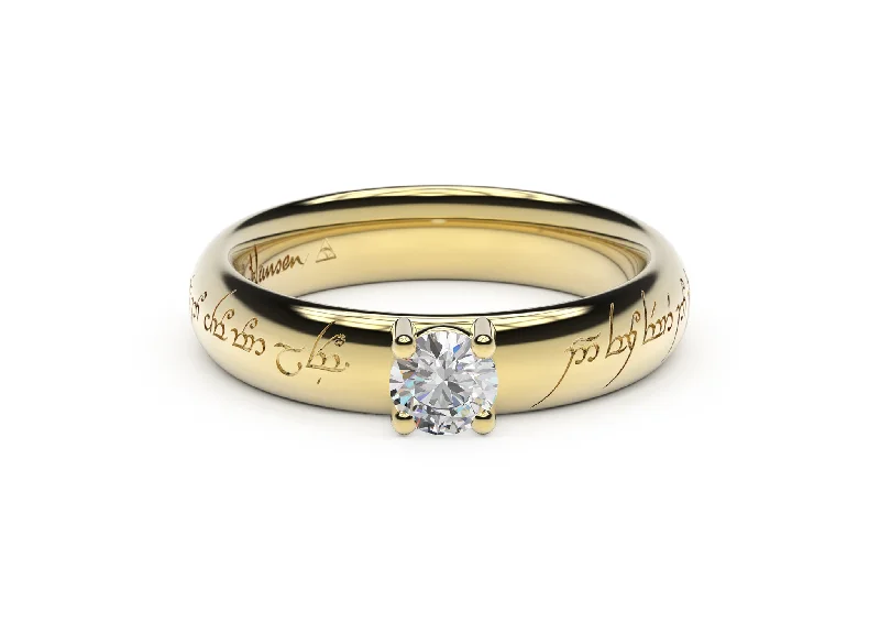 Limited-Time Jewelry Sale – Don't Miss These Deals Contemporary Elvish Engagement Ring, Yellow Gold