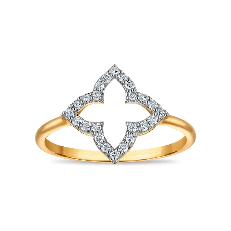 Shop Signature Jewelry Styles At Exclusive Prices Diamond Clover Ring in 10KT Yellow Gold
