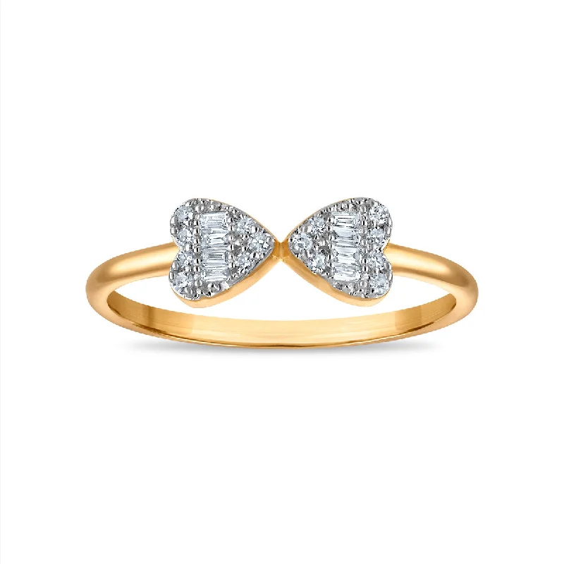 Jewelry Sale – Exclusive Styles At Lower Prices Diamond Double Heart Fashion Ring in 10KT Yellow Gold