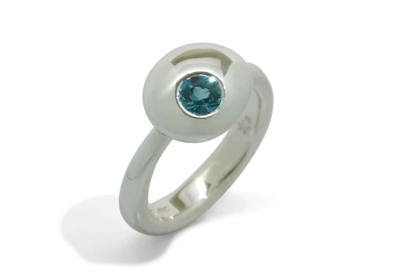 Make Your Outfit Shine With Discounted Jewelry Gemstone Button Ring, Sterling Silver