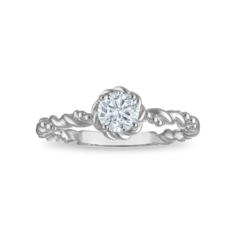 Get Your Favorite Jewelry At The Best Price LoveSong EcoLove 1/2 CTW Lab Grown Diamond Promise Ring in Rhodium Plated Sterling Silver