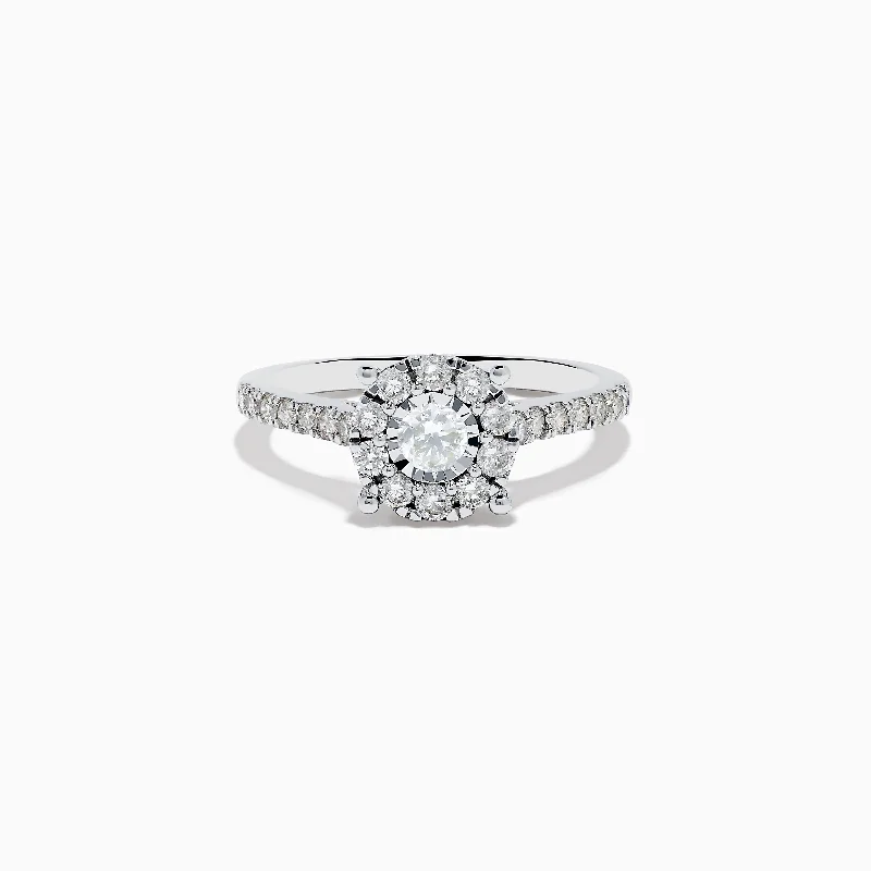 Affordable Luxury Jewelry For Every Occasion Bouquet 14K White Gold Diamond Cluster Ring 0.73 TCW