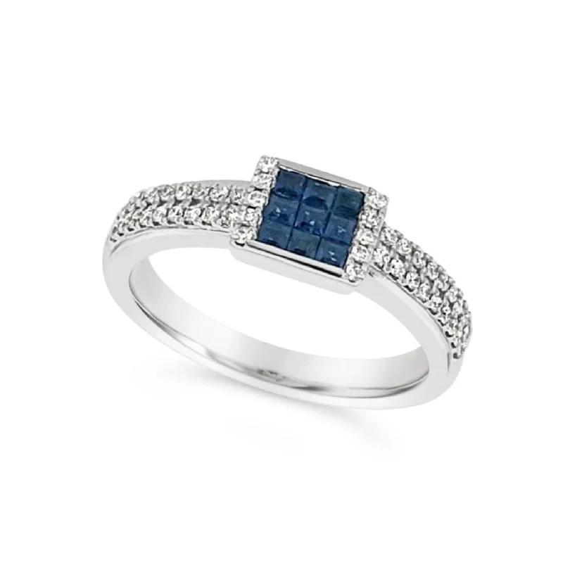 Elegant Jewelry, Affordable Luxury – Shop Now Princess Cut Sapphire and Diamond Ring