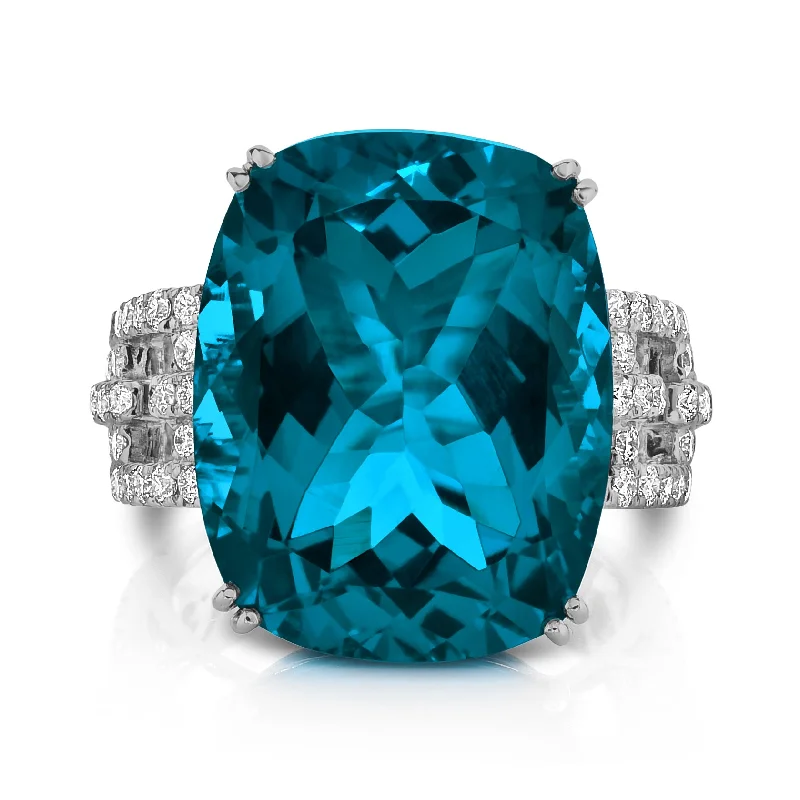 Modern Jewelry At Exclusive Discounts – Shop Today London Blue Topaz and Diamond Ring
