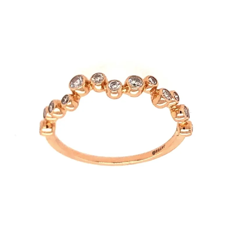 Personalized Jewelry At Special Discount Rates Rose Gold Diamond Bubble Design Stackable Ring