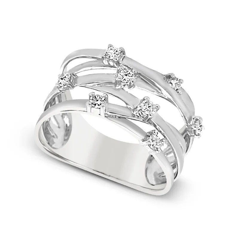 Shop Dazzling Jewelry At The Best Prices Satin Finish Single Diamond Detail Crossover Ring