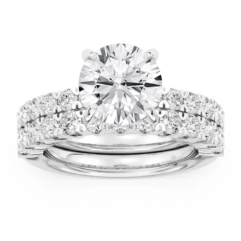 Exclusive Jewelry Offers – Sparkle For Less Signature EcoLove Diamond Dreams 4-3/4 CTW 100 Facet Centurion Diamond Bridal Set in Platinum
