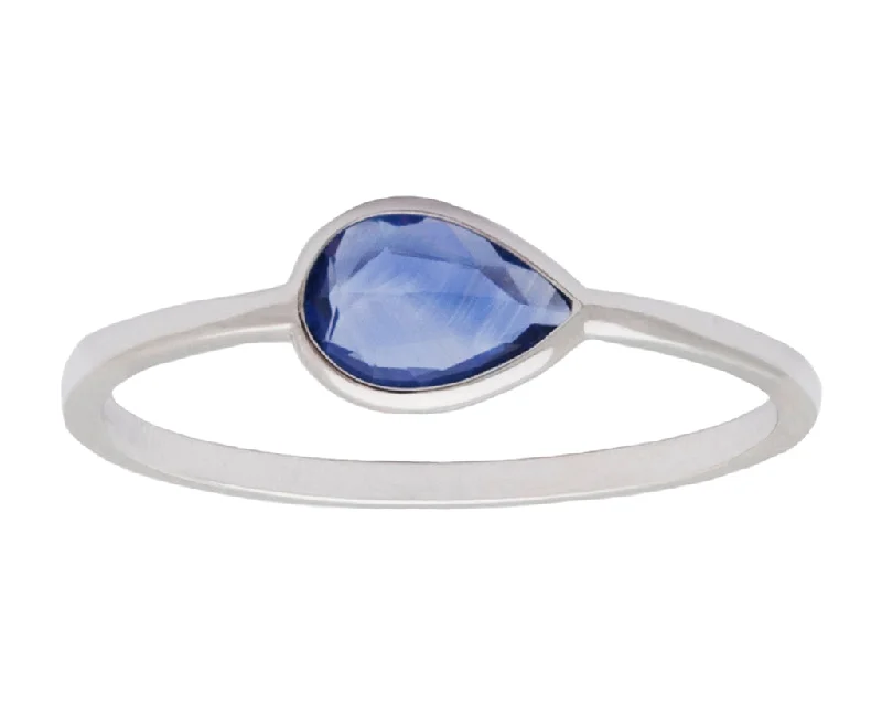 Fashion-Forward Jewelry At Incredible Prices 0.50ct Rose cut Sapphire Pear & White Gold Ring