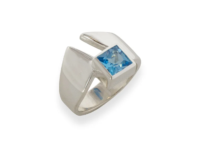 Elegant Jewelry Pieces At Unbelievable Prices Classic Princess Cut Gemstone Ring, Sterling Silver