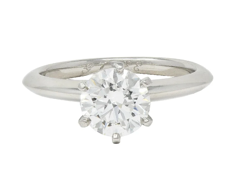 Flash Sale On Stunning Jewelry – Don't Miss Out Tiffany & Co. 1.38 CTW Round Brilliant Diamond Platinum Solitaire Engagement Ring