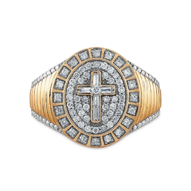 Exclusive Jewelry Sale – Grab Timeless Pieces Now Titan by Adrian Gonzalez 10KT Yellow Gold 1/2 CTW Diamond Cross Ring