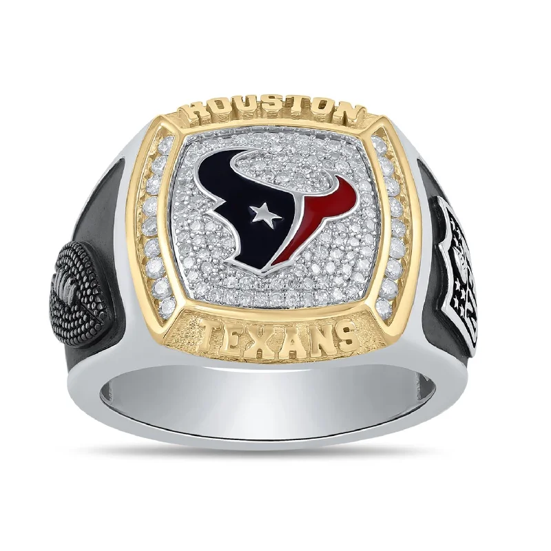 Elegant Jewelry At Unbeatable Offers – Shop Before It's Gone True Fans Fine Jewelry Houston Texans 1/2 CTW Diamond Ring in Sterling Silver