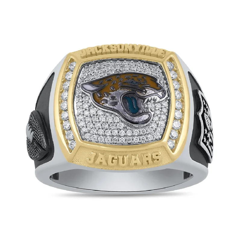 Luxury Jewelry Sale – Elegant Styles At Unbeatable Prices True Fans Fine Jewelry Jacksonville Jaguars 1/2 CTW Diamond Ring in Sterling Silver