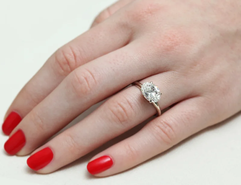 Fashion-Forward Jewelry At Incredible Prices 2 Carat Oval White Diamond Solitaire Ring