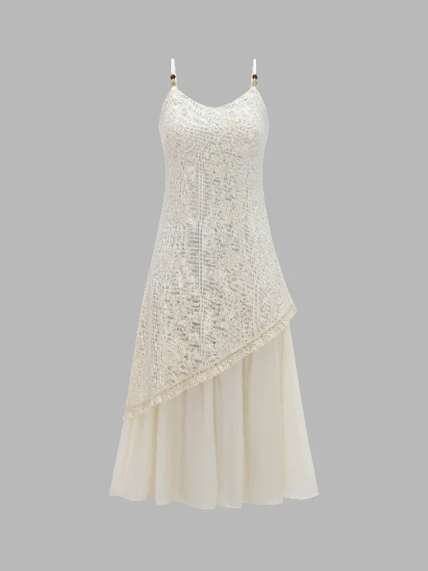 Faux Two-Piece Lace Sundress