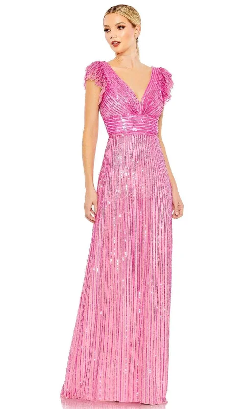 Mac Duggal 5646 - Flutter Sleeve Sequined Prom Gown