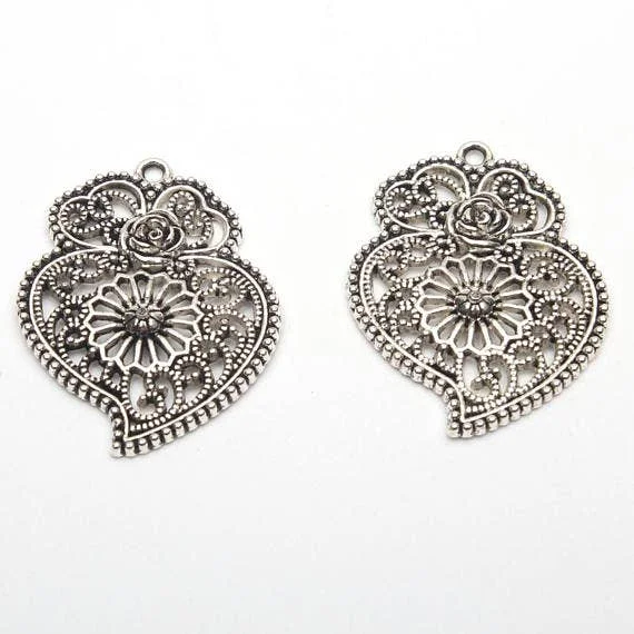 Flash Sale On Exquisite Jewelry – Don't Miss Out 10 units Pendant antique silver Portugal viana heart Pendants Jewelry Findings & Components D-3-100