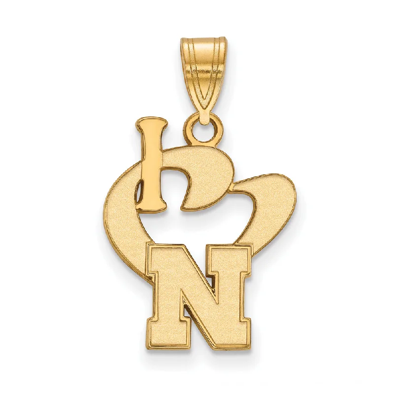 Exclusive Jewelry Sale – Limited-Time Discounts 14k Gold Plated Silver U. of Nebraska Large I Love Logo Pendant