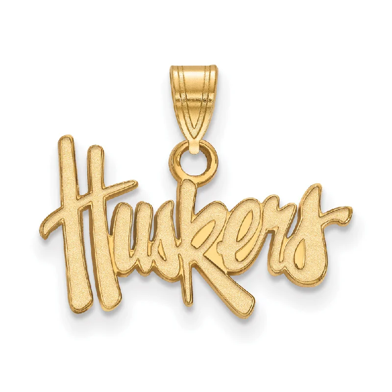Exclusive Jewelry Markdowns – Limited-Time Offer 14k Gold Plated Silver U. of Nebraska Small 'Huskers' Pendant