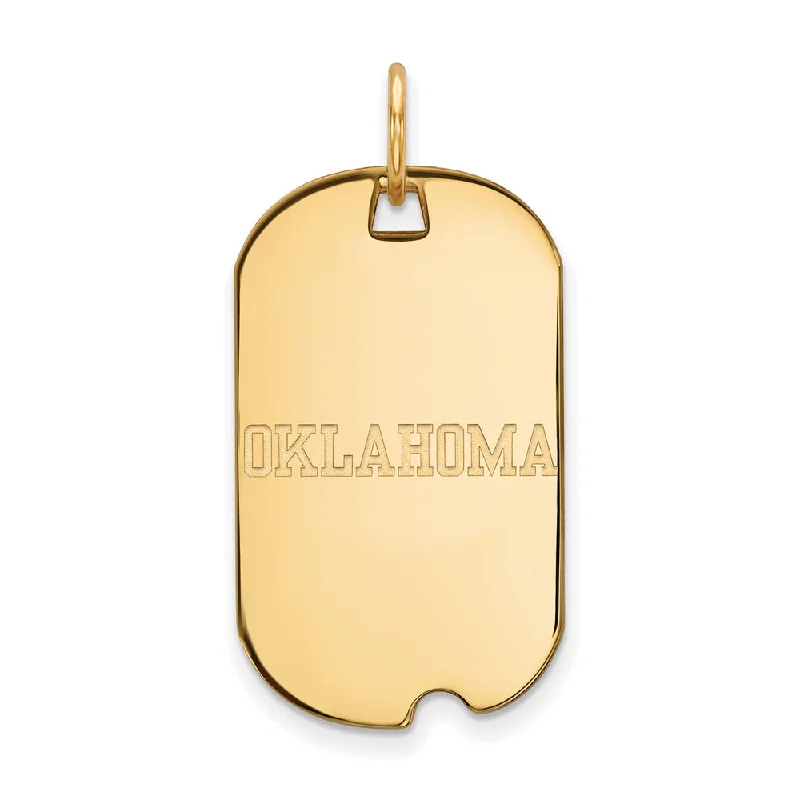 Shop Jewelry That Shines Without The High Price 14k Gold Plated Silver U. of Oklahoma Dog Tag Pendant