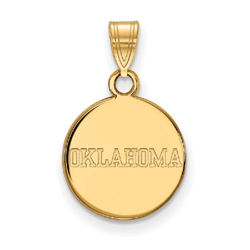 Save On Luxury Jewelry Pieces – Limited-Time Offers 14k Gold Plated Silver U. of Oklahoma Small Disc Pendant