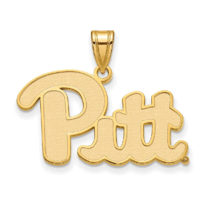 Jewelry Deals That Outshine The Rest 14k Gold Plated Silver U. of Pittsburgh Large 'Pitt' Pendant