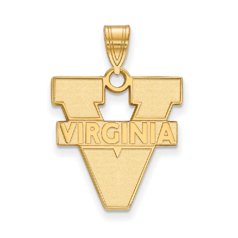 Affordable Elegance – Special Jewelry Sale Now Live 14k Gold Plated Silver U. of Virginia Large 'V' Logo Pendant