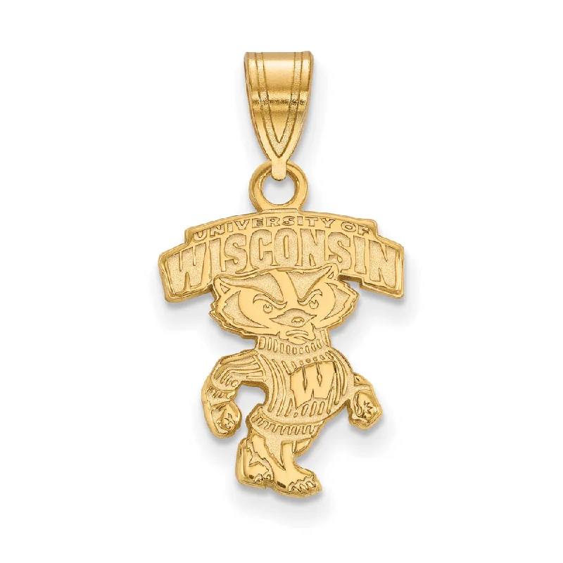 Elegant Jewelry, Exclusive Prices – Shop Now 14k Gold Plated Silver U. of Wisconsin Medium Logo Pendant