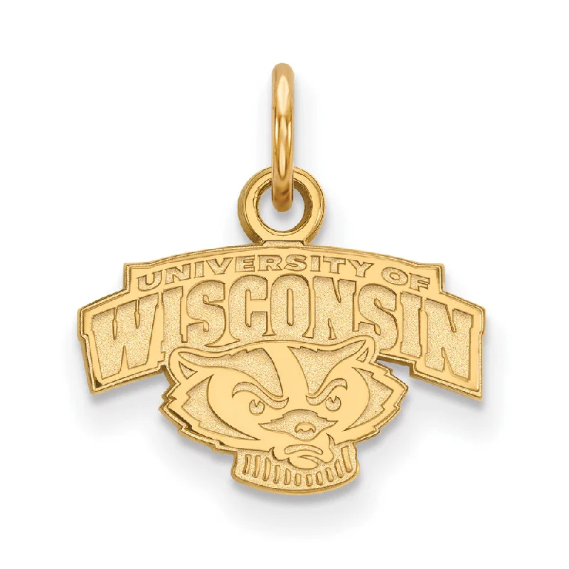 Shop Dazzling Jewelry At The Best Prices 14k Gold Plated Silver U. of Wisconsin XS (Tiny) Mascot Logo Charm