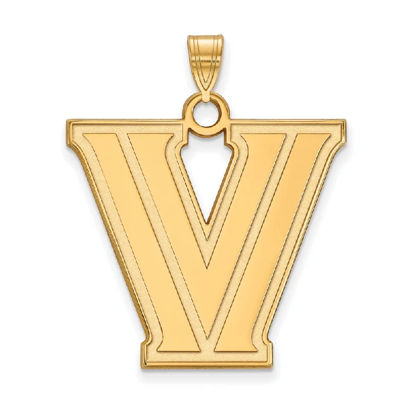 Bohemian-Inspired Jewelry For Free-Spirited Fashion 14k Gold Plated Silver Villanova U. XL Logo Pendant
