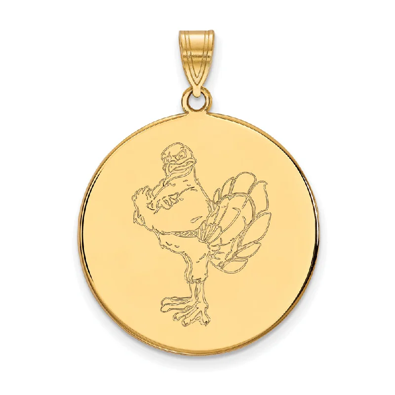 Luxury Jewelry At Unbeatable Discounts 14k Gold Plated Silver Virginia Tech XL Mascot Logo Disc Pendant