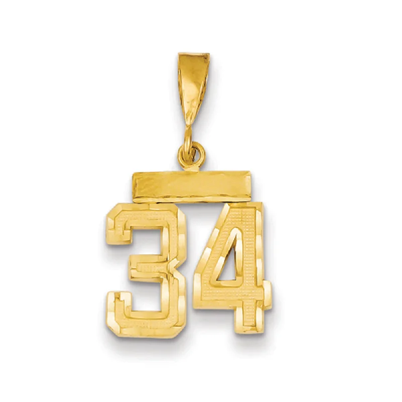 Jewelry Clearance – Final Chance To Save Big 14k Yellow Gold, Varsity Collection, Small D/C Pendant Number 34