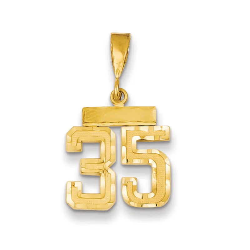 Best Jewelry Sale Prices – Limited-Time Offer 14k Yellow Gold, Varsity Collection, Small D/C Pendant Number 35